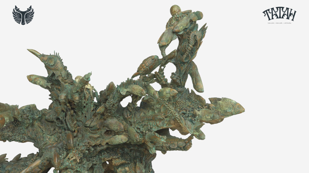 Biota Laut Dari Akar Dengan Ukiran Detail Di Pamerkan Di Tatah 2026